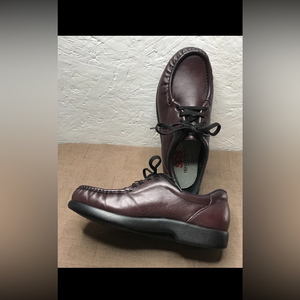 *Read SAS Take Time Women's Shoes Burgundy Leather Lace Up Size 9M Made in USA